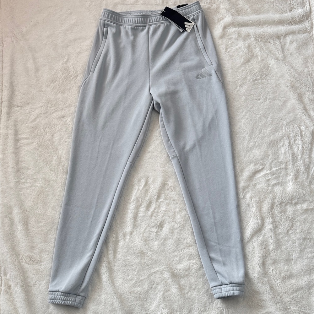 adidas Pale Gray Athletic Joggers with Subtle Logo